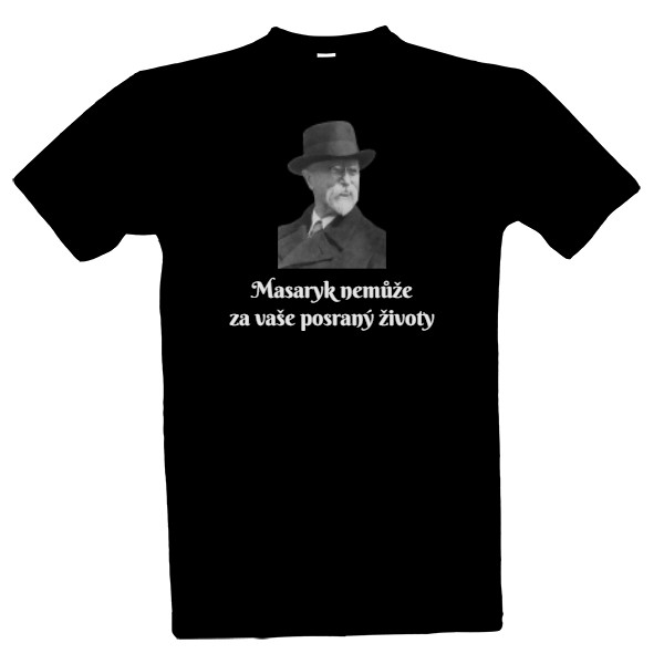 Tričko s potiskem Masaryk 1 - Tmavé triko