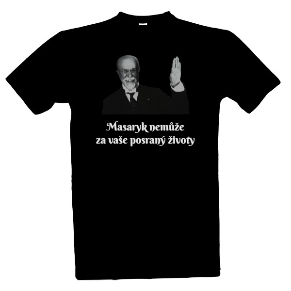 Tričko s potiskem Masaryk 2 - Tmavé triko