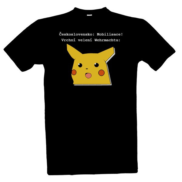 Tričko s potiskem Surprised Pikatchu - Tmavé triko